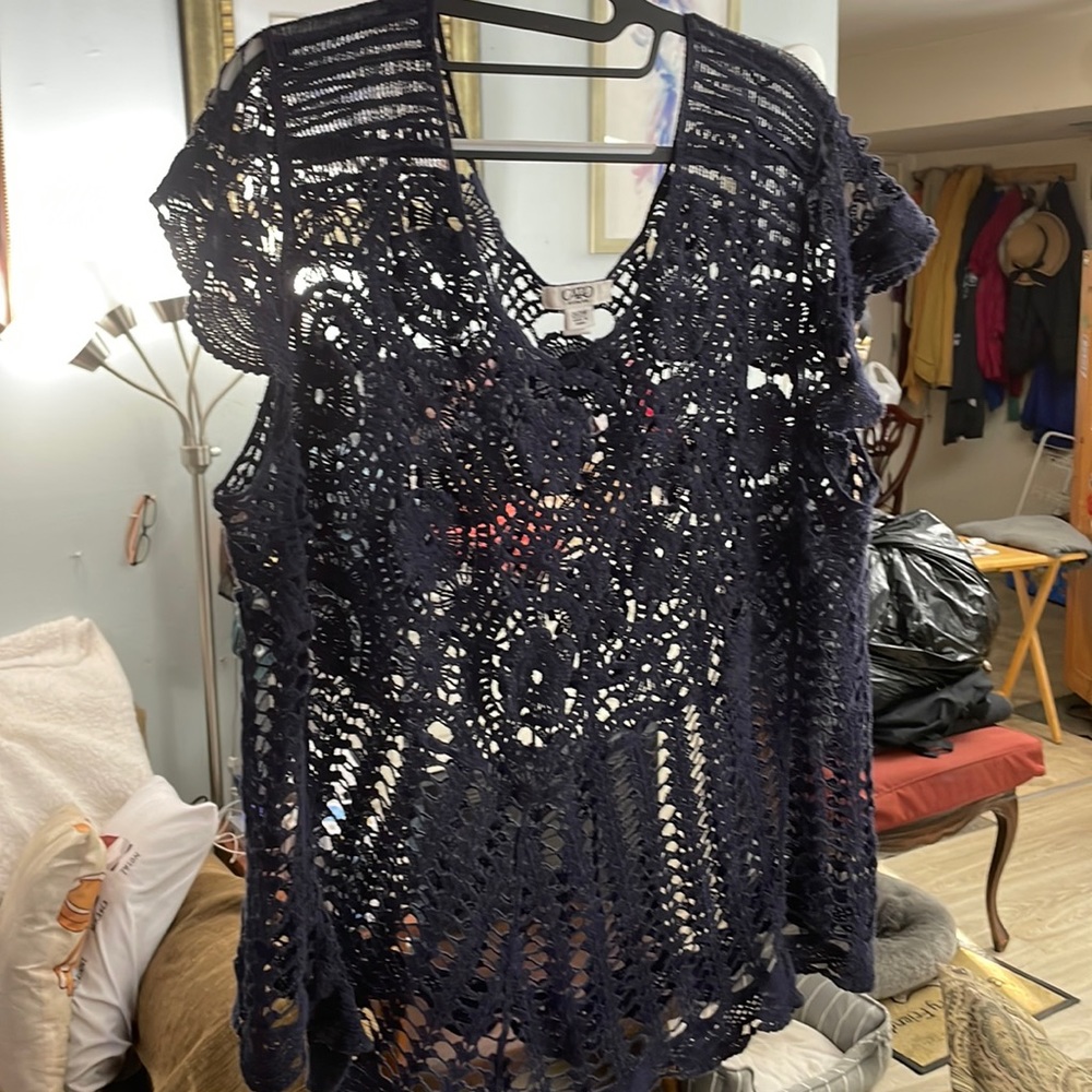 Blue 26/28 Cato Woman Cap Sleeve Knit top